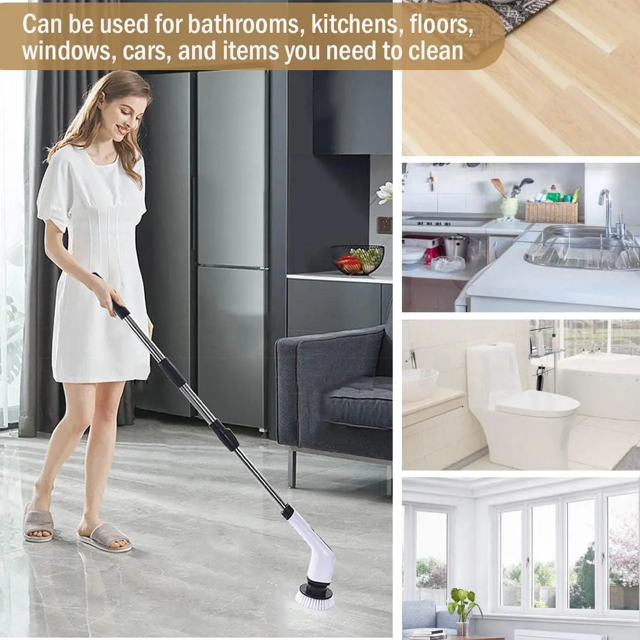 Nexora™ Cordless Electric Spin Scrubber – Rechargeable Deep-Cleaning Brush with Multiple Heads