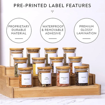 Nexora™ Glass Spice Jars – Minimalist Kitchen Storage Containers for Spices, Salt, Sugar & Coffee