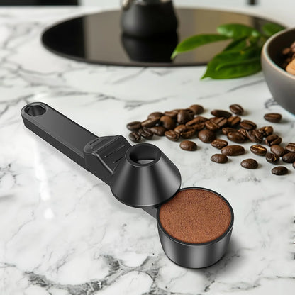 Nexora Coffee Scoop & Funnel Protein Powder Measuring Spoon Sliding Holder for Reusable K-Cup Refillable Ground Coffee Pod Kitchen Tool