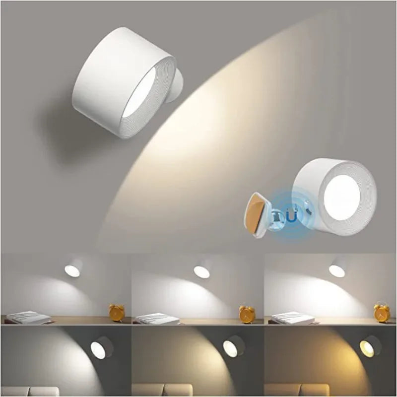 Nexora™ Magnetic Wall Lamp – Touch & Remote Control Rechargeable LED Bedside Night Light