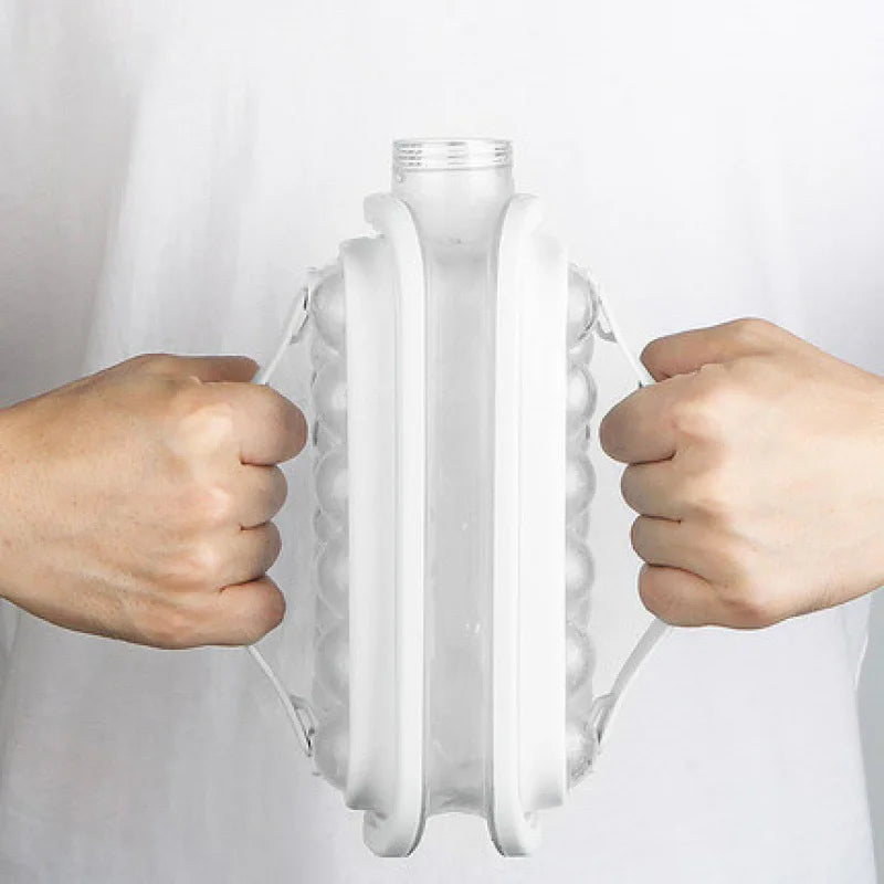 Nexora 2-in-1 Folding Ice Cube Water Bottle with Silicone Ice Mould – Reusable Ice Maker Bottle
