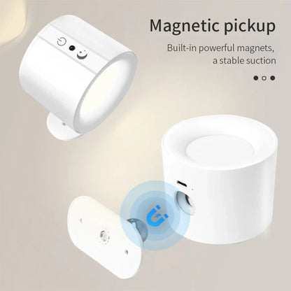 Nexora Led Double Head Wall Lamp USB Recharge Wireless Portable Night Light Touch Control Remote 360 Rotatable For Bedroom Reading Lamp