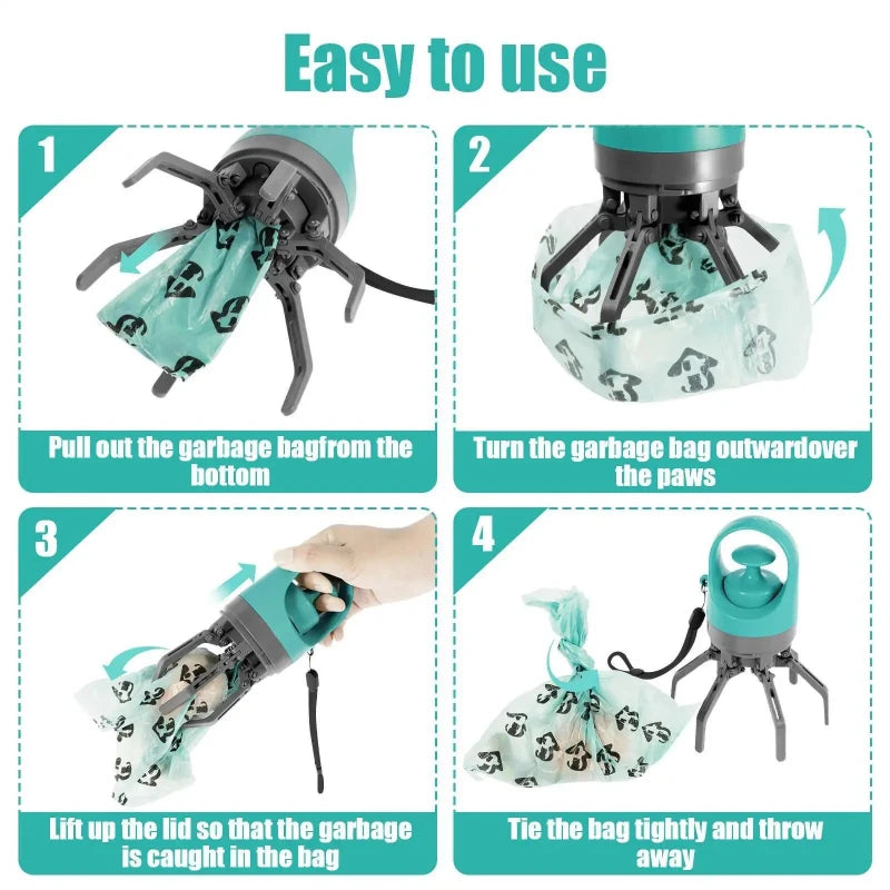 Nexora™ Portable Dog Pooper Scooper – No-Touch Waste Picker with Built-In Bag Dispenser
