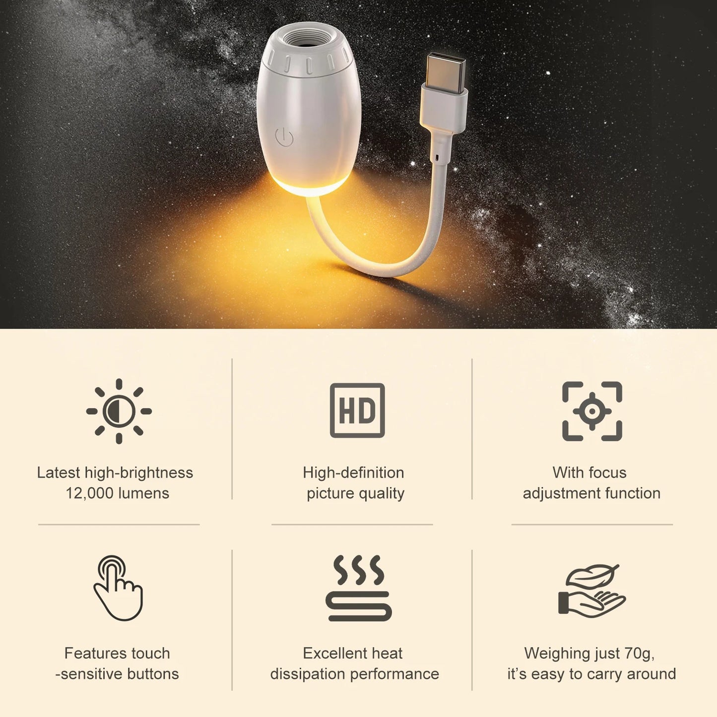 Nexora™ Galaxy Star Projector Night Light – 2-in-1 Ambient Mood Lamp for Bedroom, Car & Home