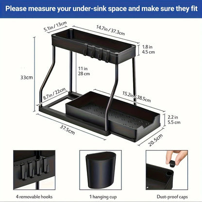 Nexora™ Under Sink Organizer – 2-Tier Space-Saving Storage Rack