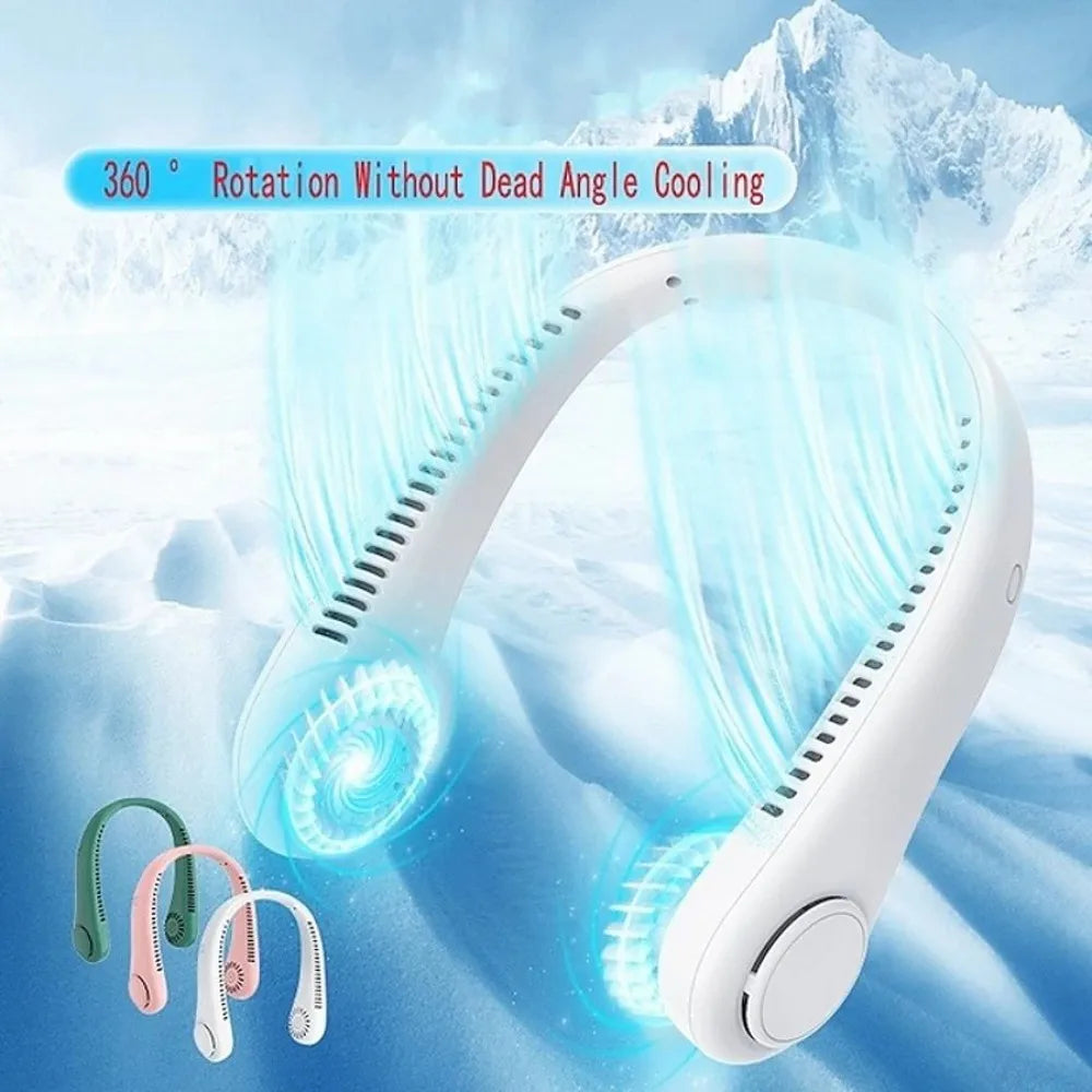 Nexora ArcticCool™ Wearable Neck Cooling Fan – Hands-Free Personal Air Cooler