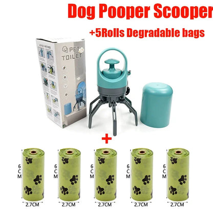 Nexora™ Portable Dog Pooper Scooper – No-Touch Waste Picker with Built-In Bag Dispenser