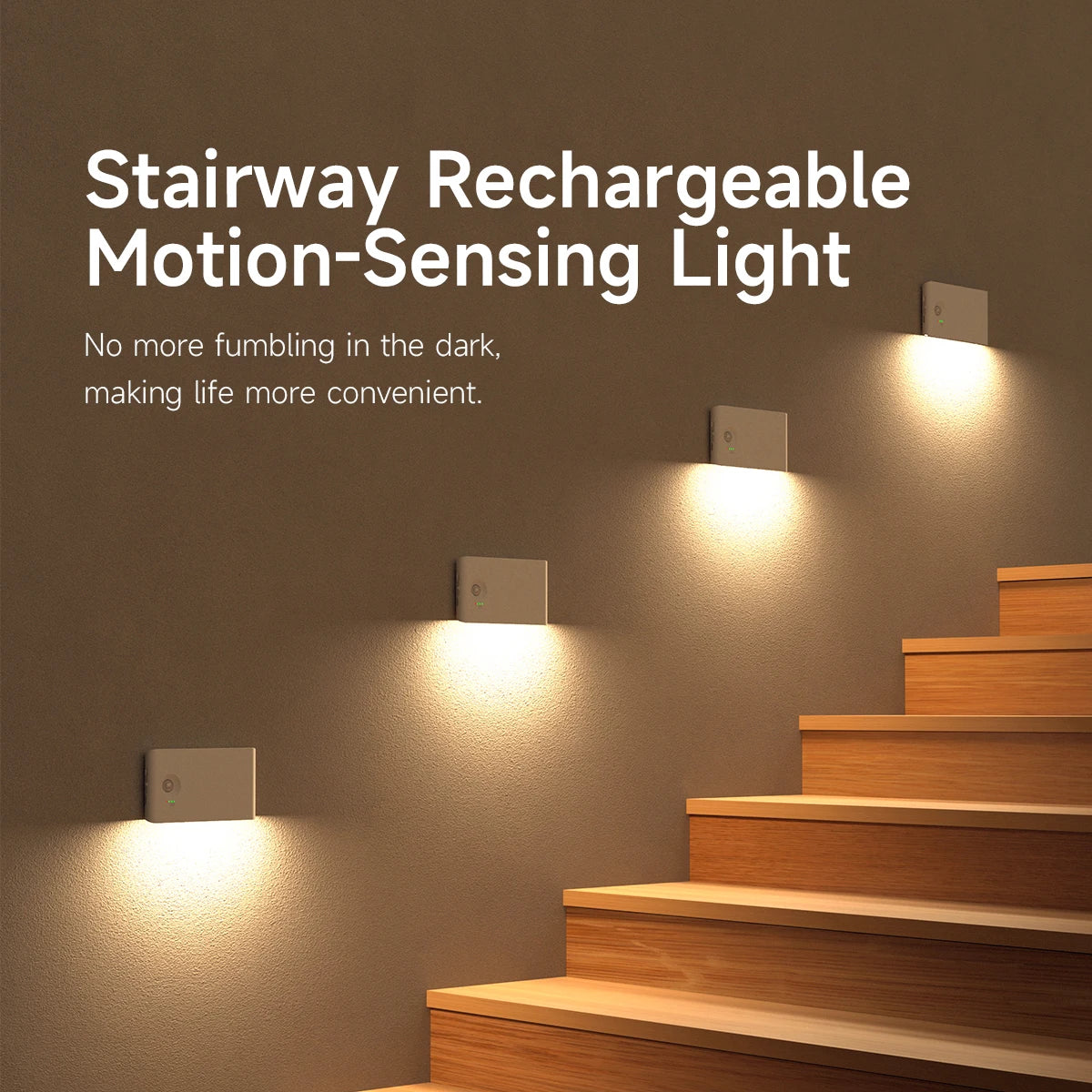 Nexora™ Motion Sensor Night Lights – Rechargeable Dimmable Magnetic LED Lights for Stairs, Hallways & Cabinets