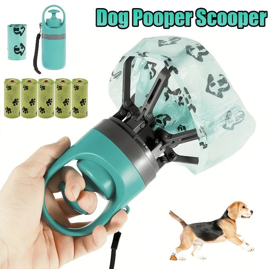 Nexora™ Portable Dog Pooper Scooper – No-Touch Waste Picker with Built-In Bag Dispenser