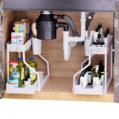 Nexora™ Under Sink Organizer – 2-Tier Space-Saving Storage Rack