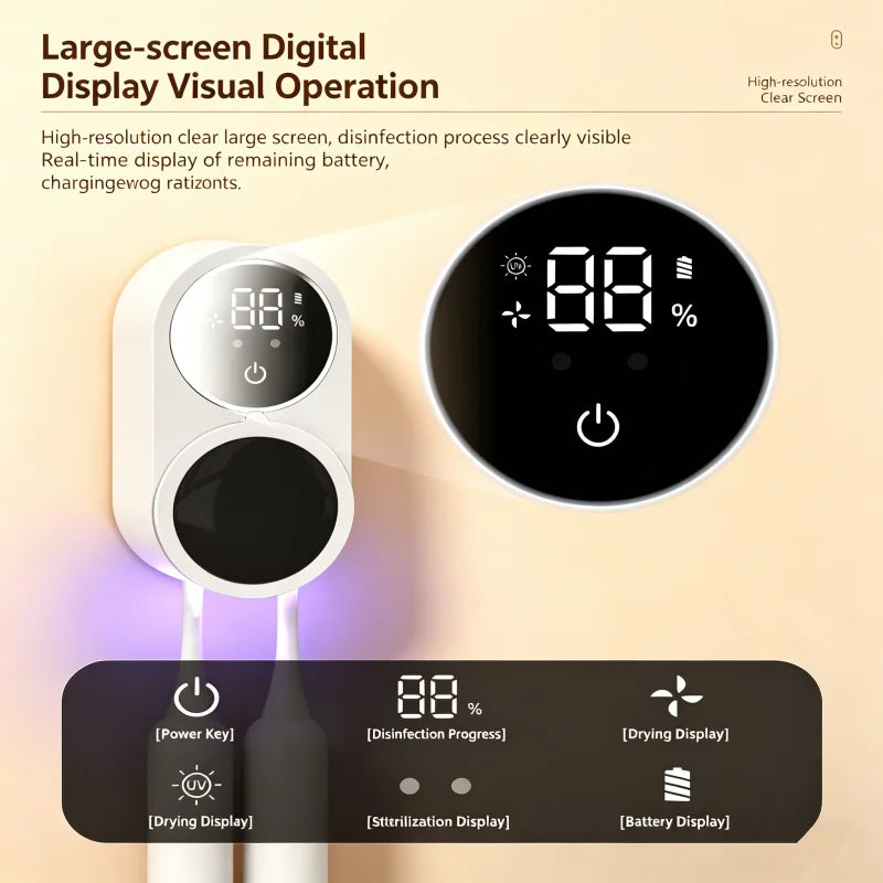 Nexora UV Toothbrush Sanitizer – Automatic Wall-Mounted Toothbrush Sterilizer & Holder