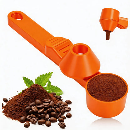 Nexora Coffee Scoop & Funnel Protein Powder Measuring Spoon Sliding Holder for Reusable K-Cup Refillable Ground Coffee Pod Kitchen Tool