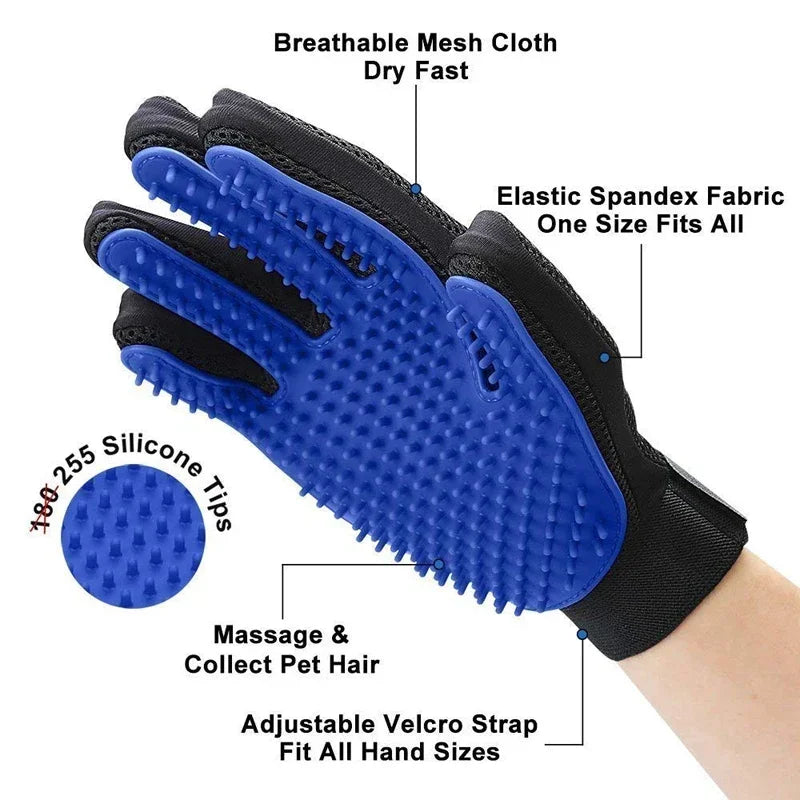 Nexora™ Silicone Pet Grooming Glove – Gentle Hair Remover & Bath Brush for Dogs & Cats