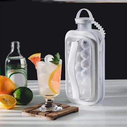 Nexora 2-in-1 Folding Ice Cube Water Bottle with Silicone Ice Mould – Reusable Ice Maker Bottle