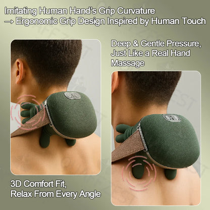 Nexora 4D Bionic Neck & Shoulder Massager – Wireless Heated Deep Kneading Massage Wrap