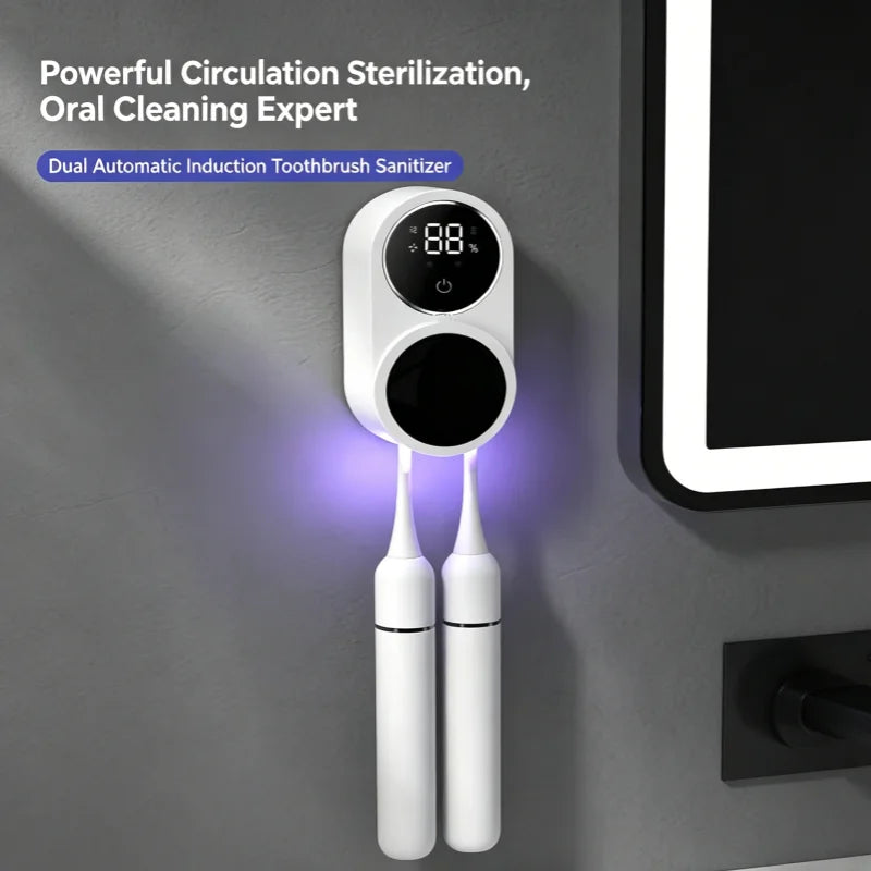 Nexora UV Toothbrush Sanitizer – Automatic Wall-Mounted Toothbrush Sterilizer & Holder