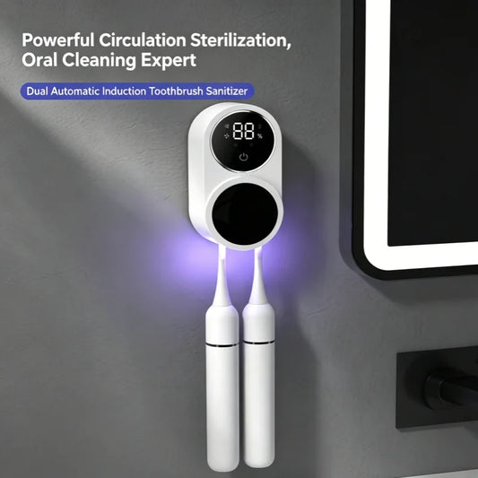 Nexora UV Toothbrush Sanitizer – Automatic Wall-Mounted Toothbrush Sterilizer & Holder