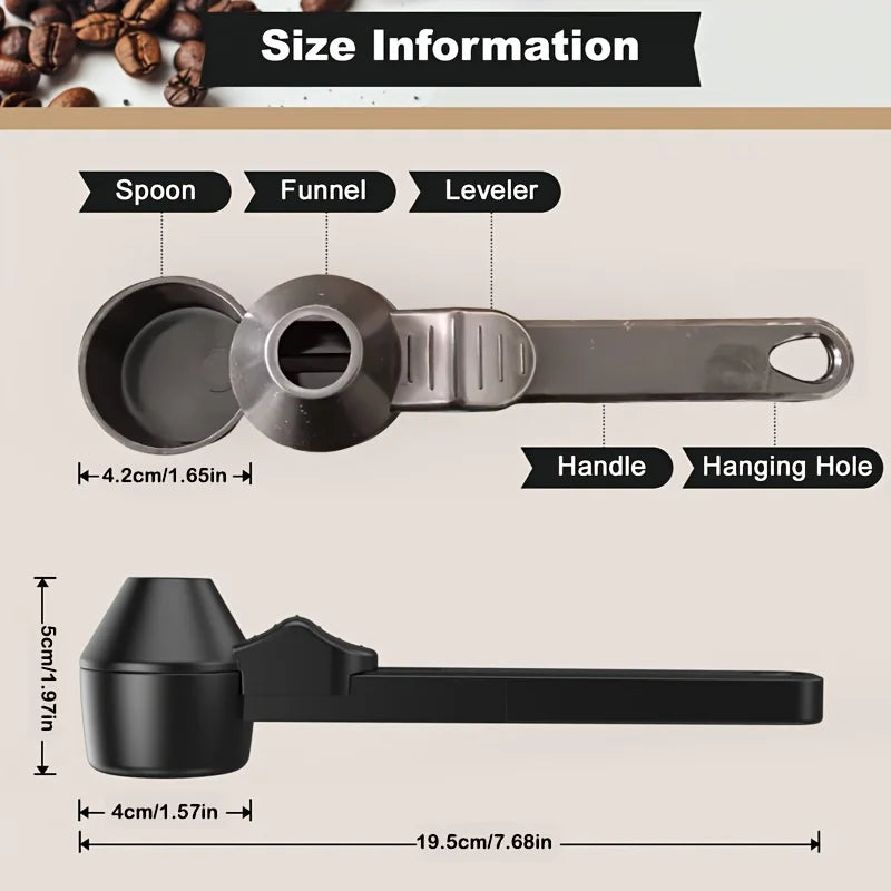 Nexora Coffee Scoop & Funnel Protein Powder Measuring Spoon Sliding Holder for Reusable K-Cup Refillable Ground Coffee Pod Kitchen Tool