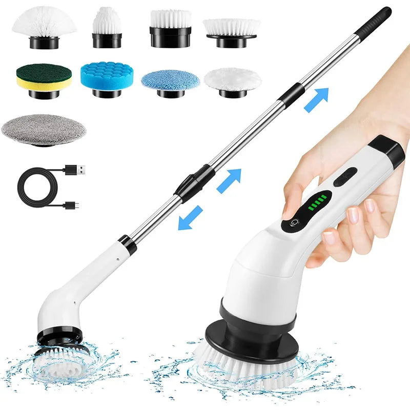 Nexora™ Cordless Electric Spin Scrubber – Rechargeable Deep-Cleaning Brush with Multiple Heads