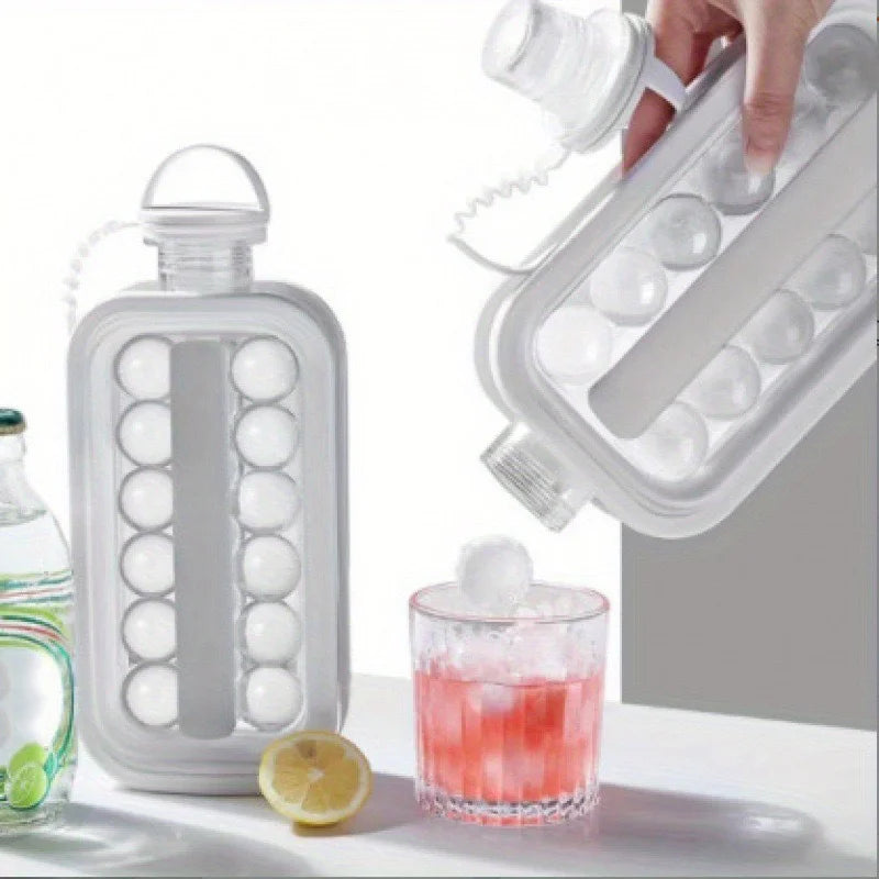 Nexora 2-in-1 Folding Ice Cube Water Bottle with Silicone Ice Mould – Reusable Ice Maker Bottle