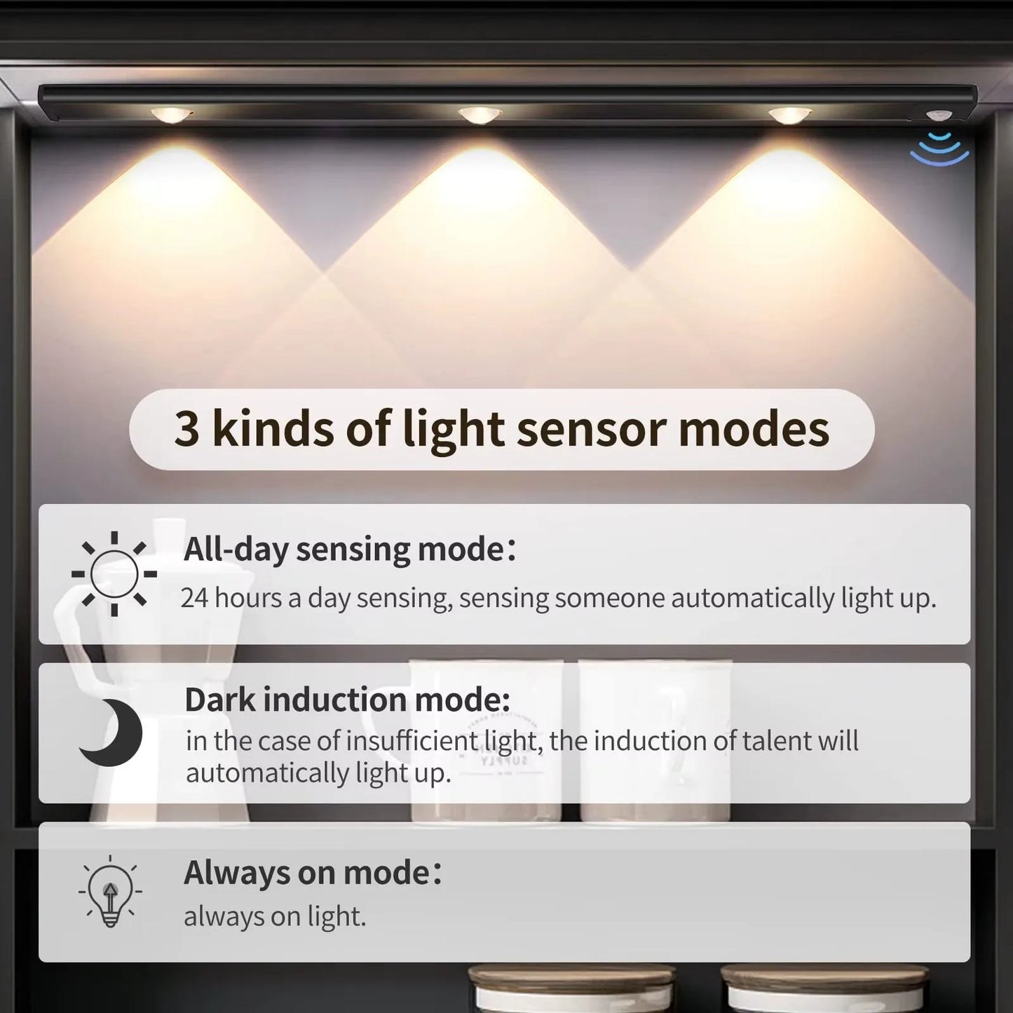 Nexora™ Ultra-Thin Motion Sensor LED Light – Wireless USB Rechargeable Under-Cabinet Night Light