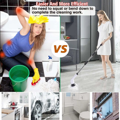Nexora™ Cordless Electric Spin Scrubber – Rechargeable Deep-Cleaning Brush with Multiple Heads