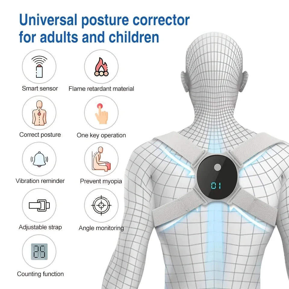 Nexora Smart Posture Corrector – Intelligent Vibration Reminder Back Support Trainer