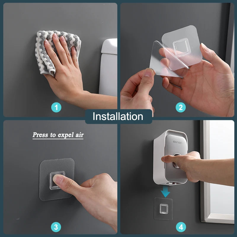 Nexora Automatic Toothpaste Dispenser – Wall Mounted Bathroom Organizer