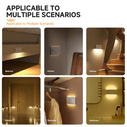 Nexora™ Motion Sensor Night Lights – Rechargeable Dimmable Magnetic LED Lights for Stairs, Hallways & Cabinets