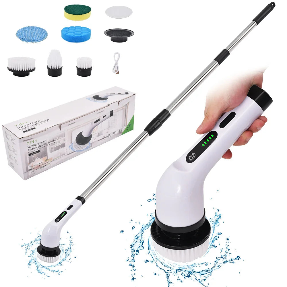 Nexora™ Cordless Electric Spin Scrubber – Rechargeable Deep-Cleaning Brush with Multiple Heads