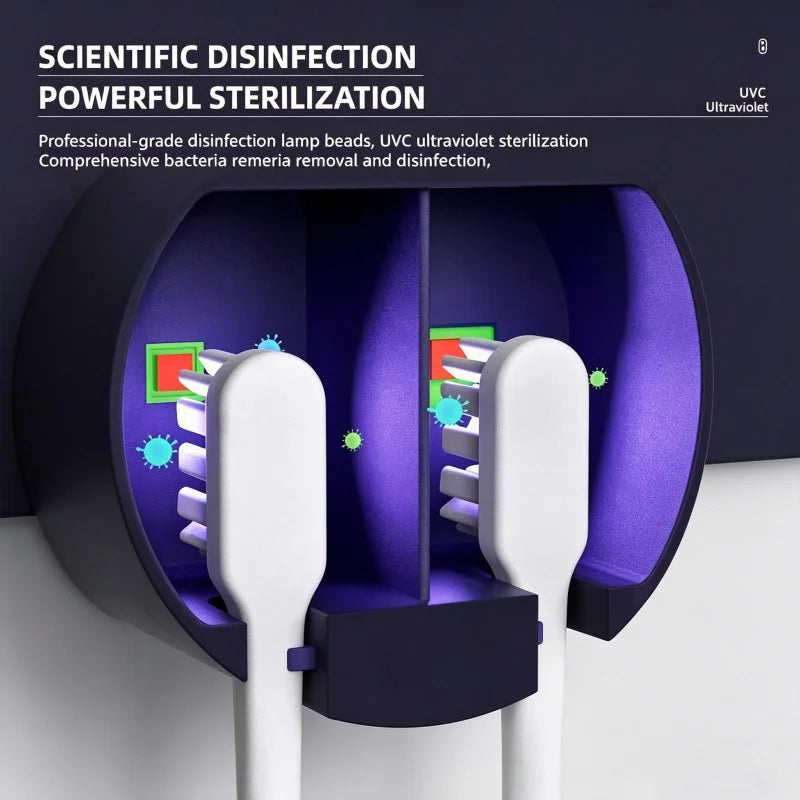 Nexora UV Toothbrush Sanitizer – Automatic Wall-Mounted Toothbrush Sterilizer & Holder