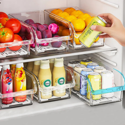 Nexora™ Premium Clear Fridge Organizer Bin