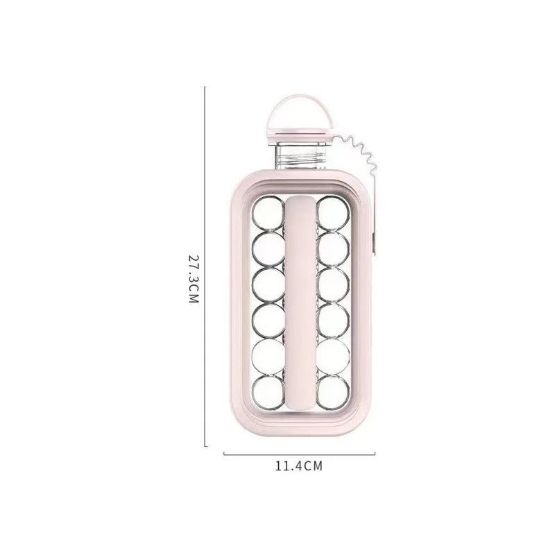 Nexora 2-in-1 Folding Ice Cube Water Bottle with Silicone Ice Mould – Reusable Ice Maker Bottle