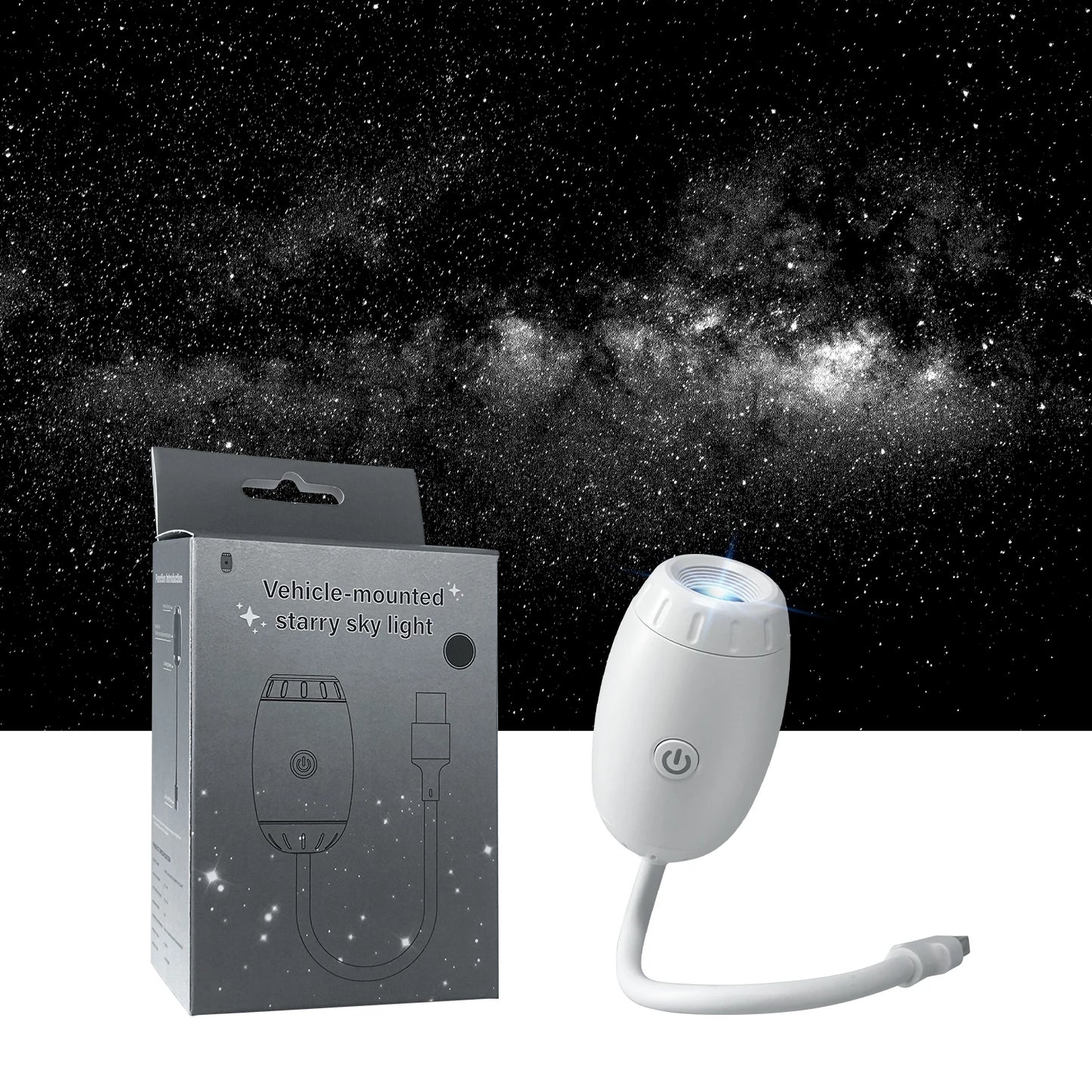 Nexora™ Galaxy Star Projector Night Light – 2-in-1 Ambient Mood Lamp for Bedroom, Car & Home