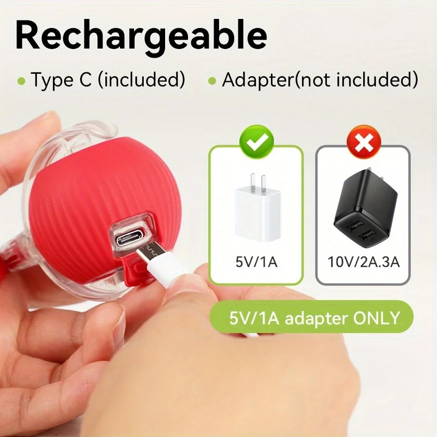 Nexora Interactive Rolling Cat Toy – Rechargeable Automatic Rotating Ball with Moving Tail for Cats