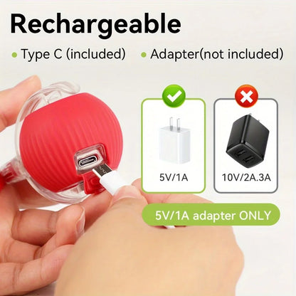 Nexora Interactive Rolling Cat Toy – Rechargeable Automatic Rotating Ball with Moving Tail for Cats