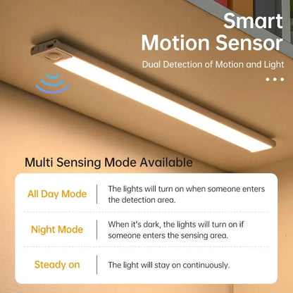 Nexora™ LED Motion Sensor Light – Wireless USB Rechargeable Under-Cabinet Night Light