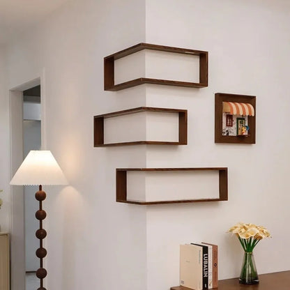 Nexora™ 90° Corner Floating Shelf – Space-Saving Wall-Mounted Display Shelf