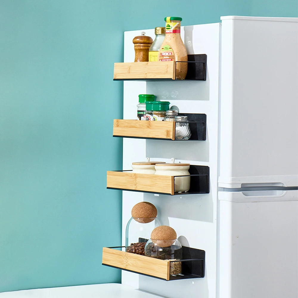Nexora™ Magnetic Fridge Shelf – Space-Saving Spice & Kitchen Storage Organizer