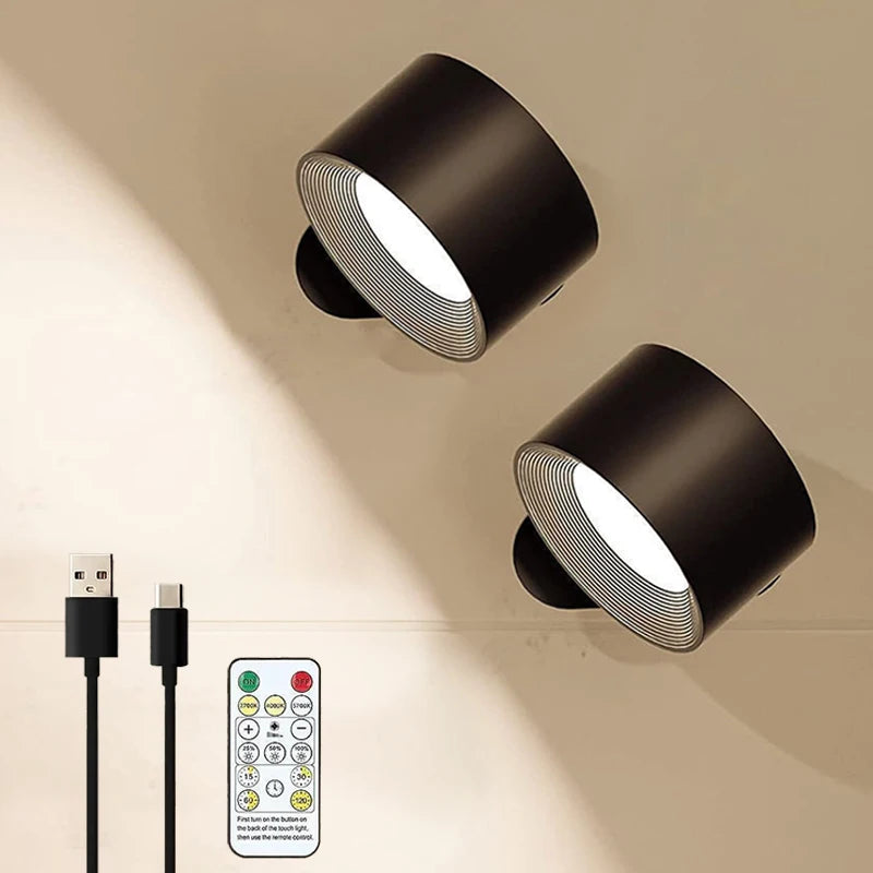 Nexora™ Magnetic Wall Lamp – Touch & Remote Control Rechargeable LED Bedside Night Light