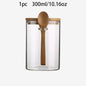 Nexora™ Minimalist Glass Storage Jar with Bamboo Lid & Spoon