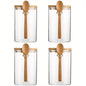 Nexora™ Minimalist Glass Storage Jar with Bamboo Lid & Spoon