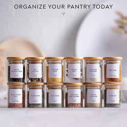 Nexora™ Glass Spice Jars – Minimalist Kitchen Storage Containers for Spices, Salt, Sugar & Coffee