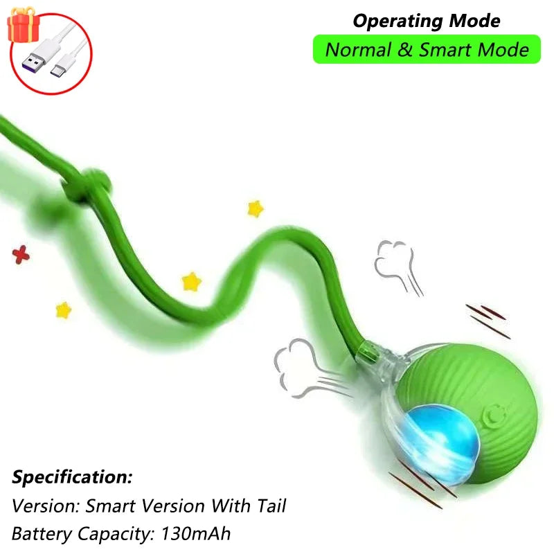Nexora Interactive Rolling Cat Toy – Rechargeable Automatic Rotating Ball with Moving Tail for Cats