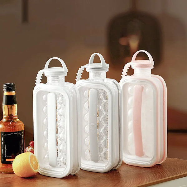 Nexora 2-in-1 Folding Ice Cube Water Bottle with Silicone Ice Mould – Reusable Ice Maker Bottle