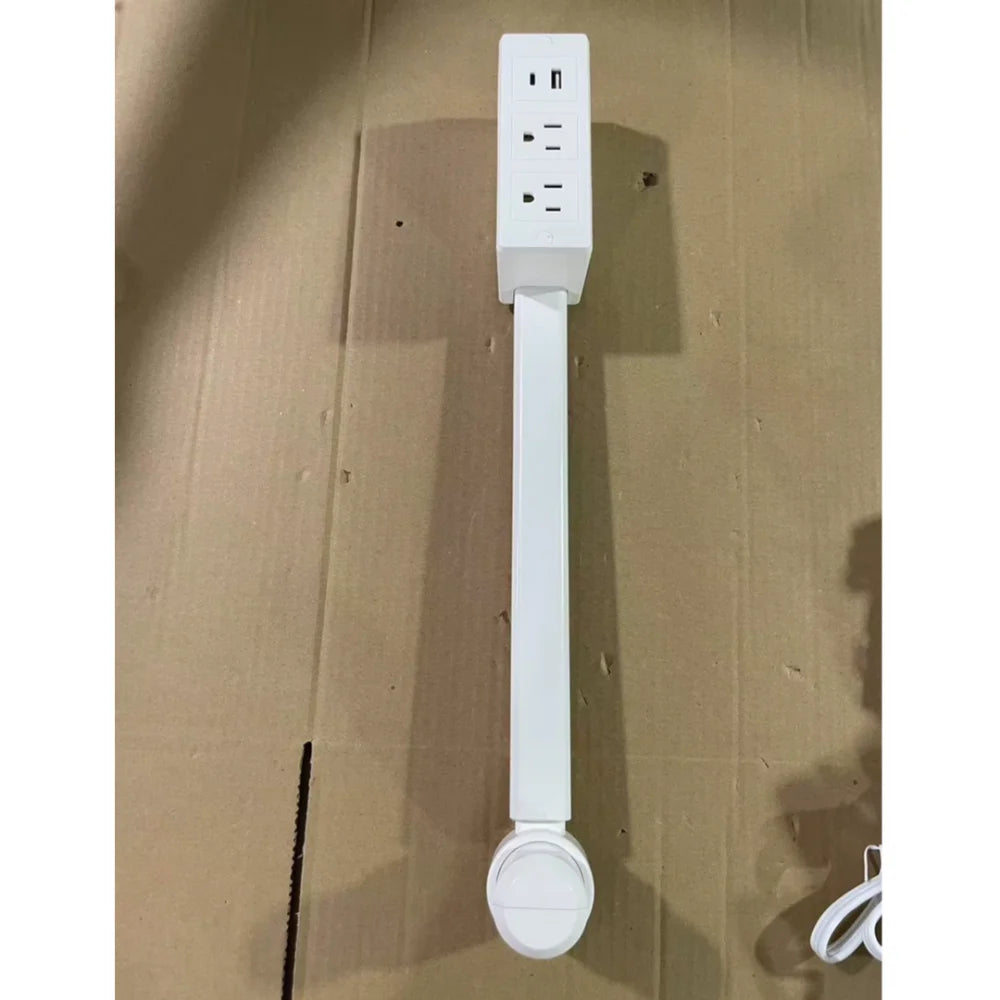 Nexora™ 180° Rotating Power Outlet Extender – Adjustable Length Space-Saving Socket Expander for Nightstands