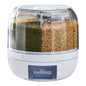 360° Rotating 6-Grid Food Dispenser – Cereal, Rice & Grain Storage Organizer