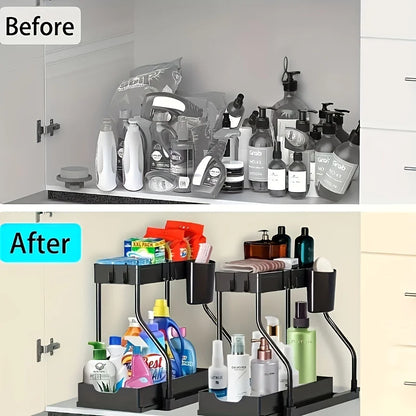 Nexora™ Under Sink Organizer – 2-Tier Space-Saving Storage Rack