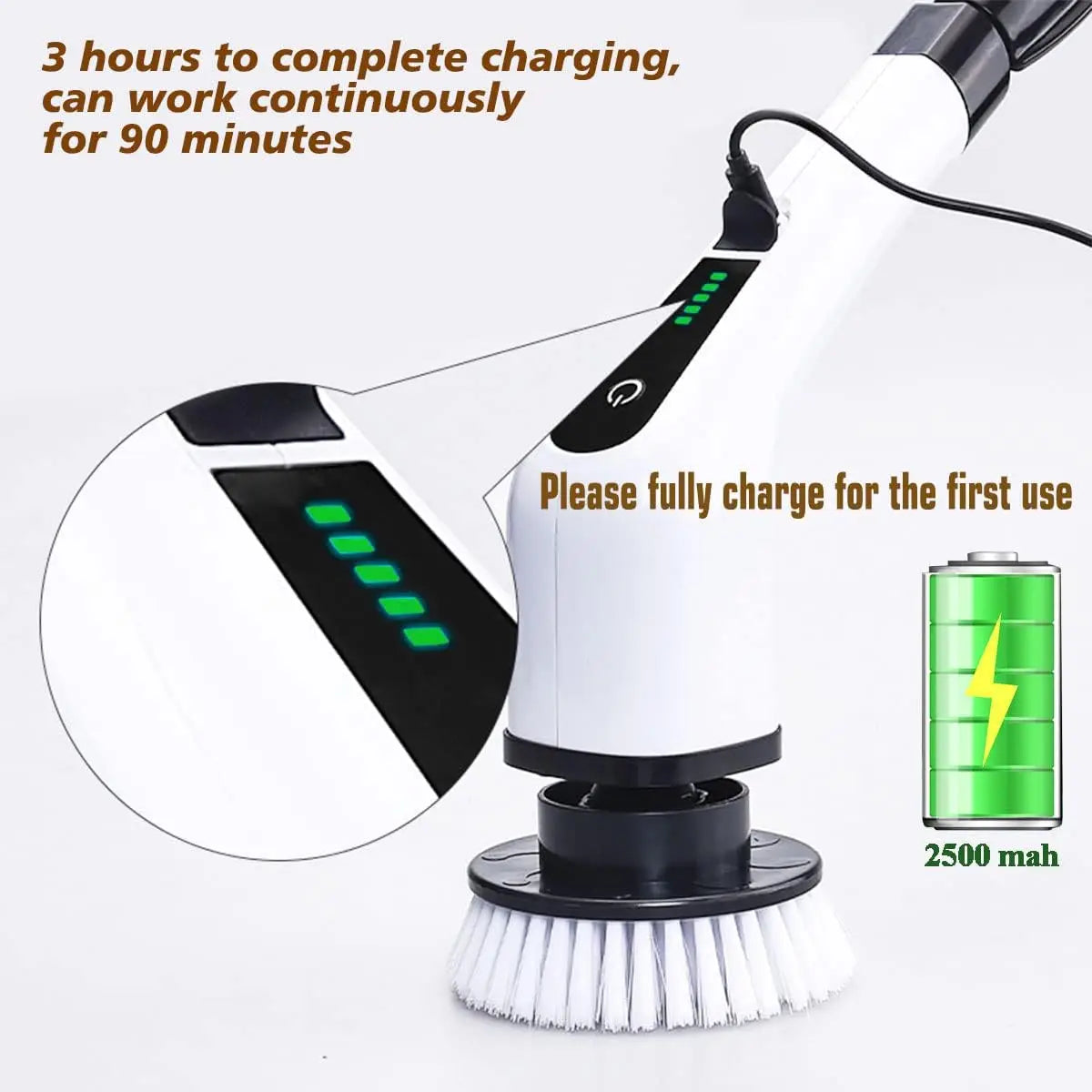 Nexora™ Cordless Electric Spin Scrubber – Rechargeable Deep-Cleaning Brush with Multiple Heads