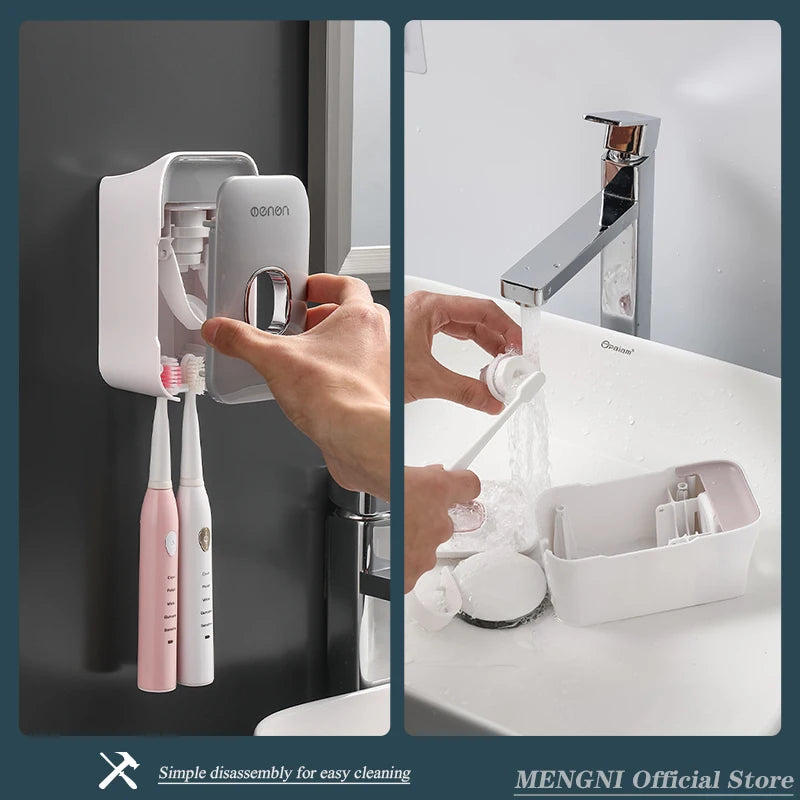 Nexora Automatic Toothpaste Dispenser – Wall Mounted Bathroom Organizer